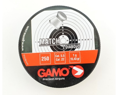 Пули Gamo Match 5,5 мм, 1,0 грамм, 250 штук