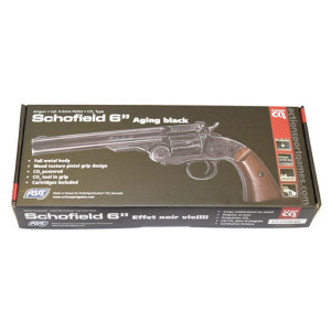 Пневматический револьвер ASG Schofield 6" Aging Black (пулевой)